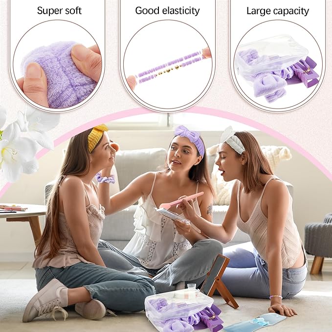 Zeyune 36 Pcs Gifts Sets Bulk for Tween Teen Women Preppy Party Favors Set Preppy Makeup Bag Hair Pin Scrunchies Headbands Bracelets Trendy Stuff Gift for Women Friend Birthday Present(Macaron Colors)