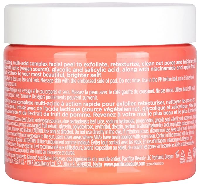 Pacifica, Peel Pads Brightening Glow Baby, 60 Count