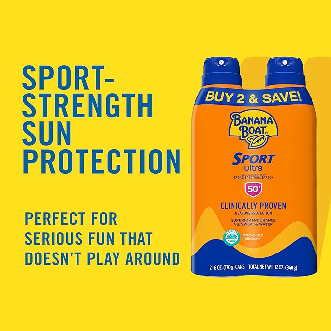 Hawaiian Tropic Sheer Touch Ultra Radiance Lotion Sunscreen SPF 30, 8oz & Banana Boat Ultra Sport Sunscreen Spray, Broad Spectrum SPF 50, 6 Oz (Pack of 2)