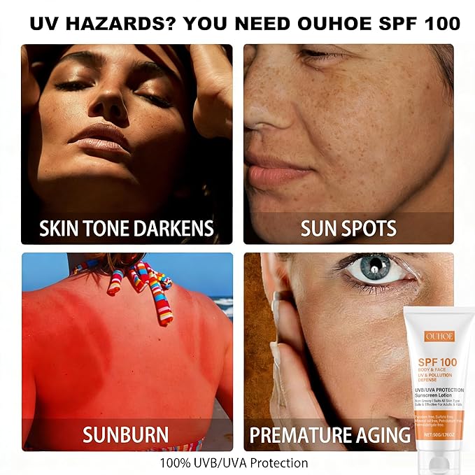 Antioxidant-Infused Sunscreen SPF 100 Broad Spectrum, Face & Body Oil-Free Oxybenzone-Free, Designed for Sun Sensitive Skin