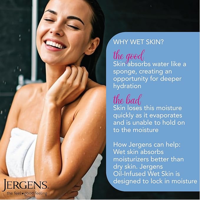 Jergens Wet Skin Body Moisturizer with Refreshing Coconut Oil, 10 Oz,Pack of 2