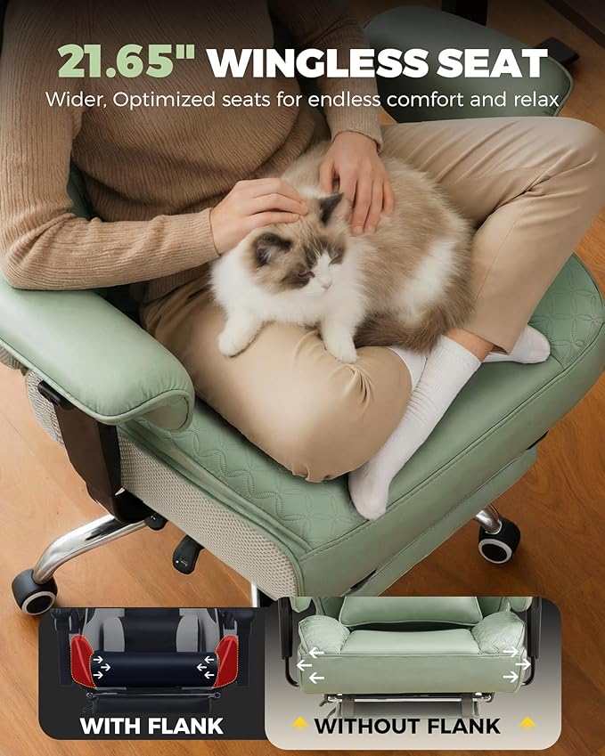 COMHOMA Big and Tall Office Chair with Upgrade Footrest, Heavy Duty Gaming Chair High Back Executive Chair with Spring Lumbar Support for Lower Back Pain Relief, 150°Reclining Adjustable Armrests