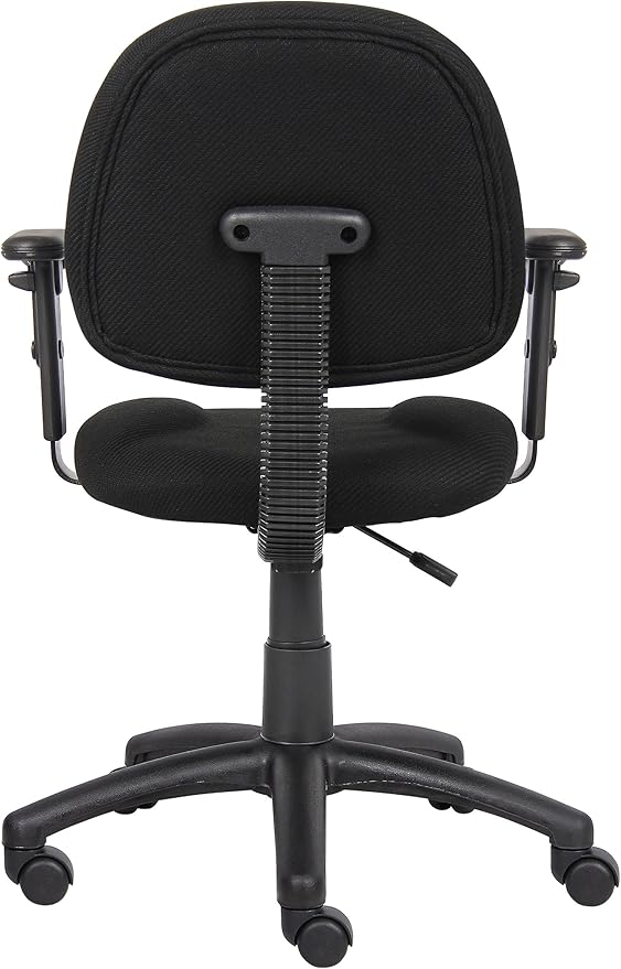 Boss Office Products B316-BK Perfect Posture Delux Fabric Task Chair with Adjustable Arms in Black, Low-Back