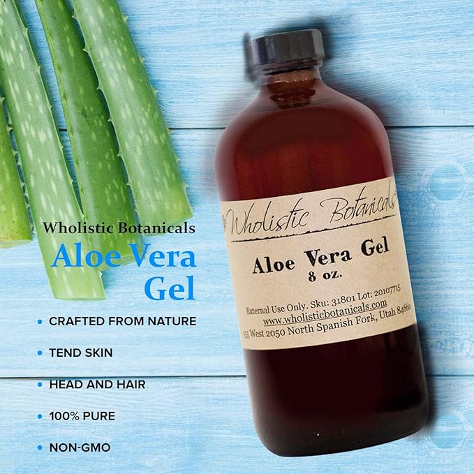 Aloe Vera Gel — After Sun Lotion, Skin Support — Organic Body Lotion, Organic Face Moisturizer — 8 oz