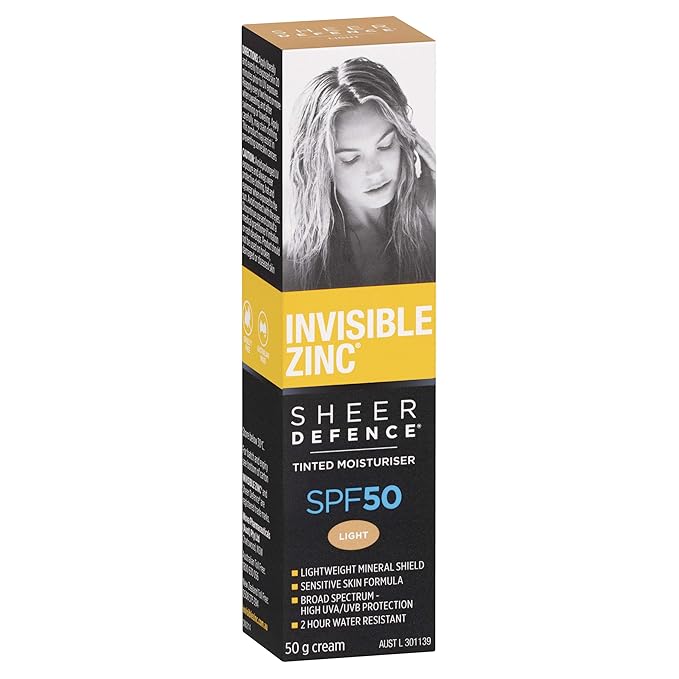 Sheer Defence Tinted Light - Daily Facial Moisturizer With Sun Protection SPF 50 To Prevent The Appearance Of Premature Aging Caused by Harmful UV Rays - 50g