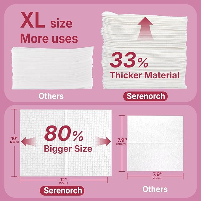 Mother's Day for Mom from Daughter Son, Disposable Face Towels XL 50 Count, Ultra Soft Facial Tissues for Sensitive Skin, Makeup Remover Dry Wipes, Best Mom Birthday Gift Ideas