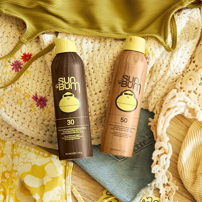 Sun Bum Original Spf 30 and 50 Sunscreen Spray Vegan and Hawaii 104 Act Compliant (Octinoxate & Oxybenzone Free) Broad Spectrum Moisturizing UVA/UVB Sunscreen With Vitamin E 2 Pack