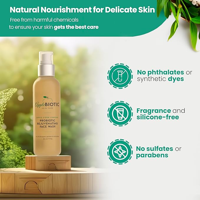 AppleBiotic ACV Face Wash, Toner Bundle - Cleanse, Tone, Brighten
