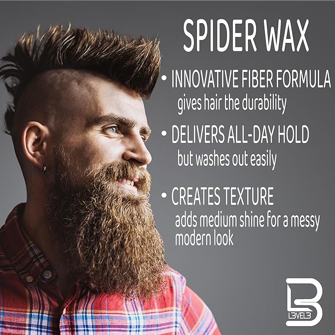 L3 Level 3 Spider Wax - Long Lasting and Strong Hold Improve Your Hair Volume and Texture
