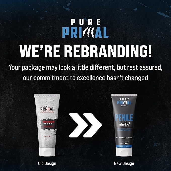 Pure Primal Penile Health Cream for Men – Fast-Absorbing Daily Moisturizer for Delicate Areas – Hydration & Comfort Support for Sensitive, Dry, or Irritated Skin – Non-Greasy, Fragrance-Free Formula