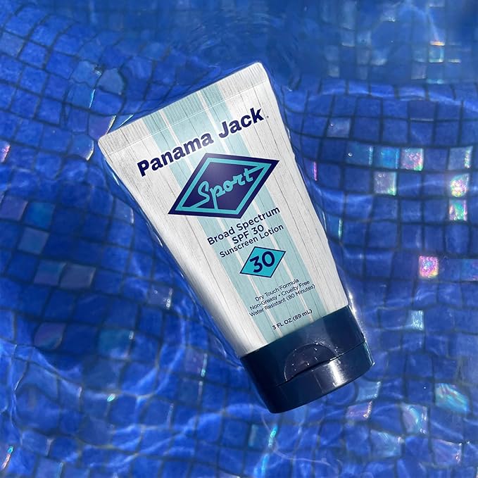 Panama Jack Sport Sunscreen Lotion - SPF 30, Broad Spectrum UVA/UVB Protection, Non-Greasy, PABA, Paraben, Gluten & Cruelty Free, 3 FL OZ (Pack of 12)