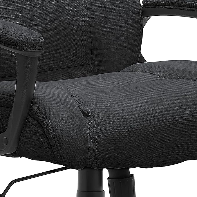 Serta Connor Executive Office Chair, Ergonomic Computer Chair with Layered Body Pillows, Contoured Lumbar, Adjustable Seat, Microfiber Fabric, Black