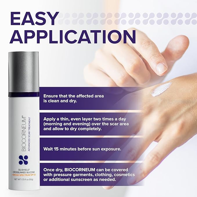 Biocorneum Advanced Scar Treatment – Silicone Scar Gel with Silishield® & SPF 30 20g – Scar Cream for Surgical Scars, C-Section & Acne – Fast Drying, Water Resistant Scar Removal Gel - for Children