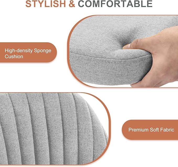 DUMOS Office Chair, Comfy Desk Chair Rolling Vanity Swivel Task Chairs with Wheels, Wide Seating Armless Height Adjustable Computer Chairs for Home,Bedroom,Student,Adults, Dull Gray