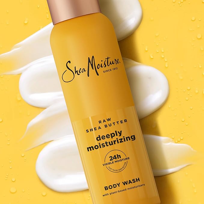 SheaMoisture Raw Shea Butter Body Wash Moisturize and Restore Deeply Moisturizing body wash for 24H Visible Moisture for Healthy, Glowing Skin 18 oz