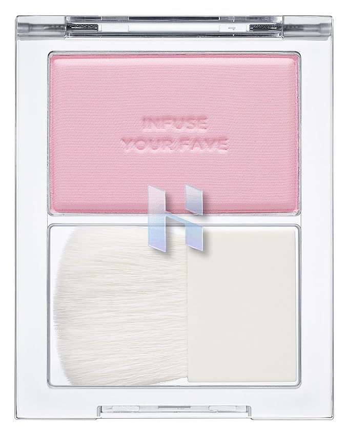 HOLIKA HOLIKA My Fave Infusing Blush 03 Sophie - Korean Face Makeup Cushiony Powder, Buildable Color with Multi-Blurring Effect - Pore Minimizing Mineral Formula, Includes Mini Brush
