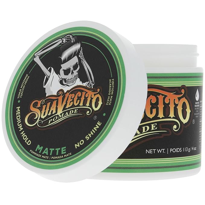 Suavecito Pomade Matte (Shine-Free) Formula 4 oz, 2 Pack - Medium Hold Hair Pomade For Men - Low Shine Matte Hair Paste For Natural Texture Hairstyles