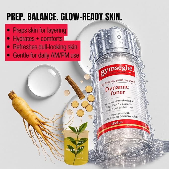 gymsegbë Wrinkle Reduce Luminous Serum, Snail Mucin Essence, and Dynamic Hydrating Toner - Korean Anti-aging Bundle (Large)