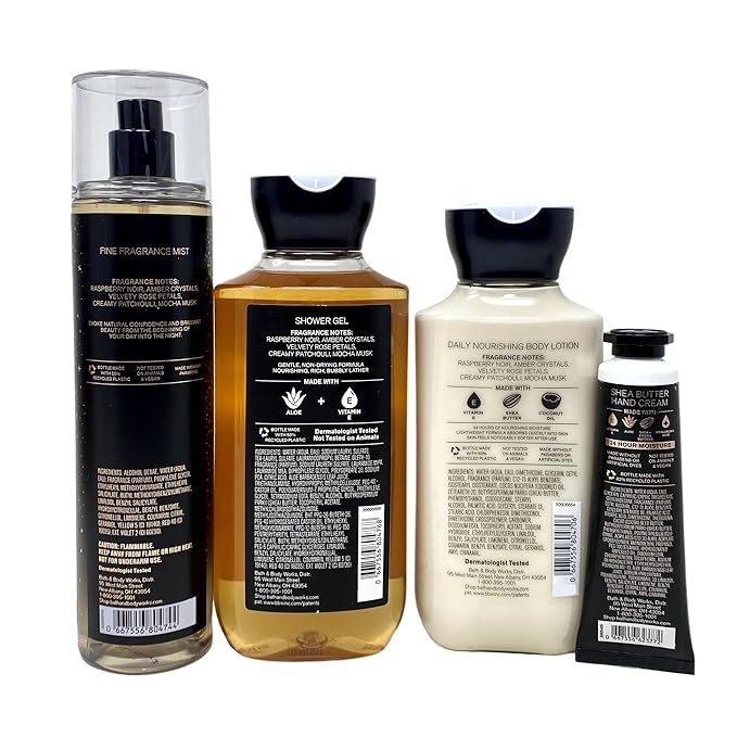 Bath & Body Works Into The Night Deluxe Gift Bag Set - Fragrance Mist - Shower Gel - Body Lotion and Hand Cream - with a Charcoal Scrub Bar Soap - Full Size