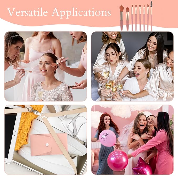 16 Sets Travel Makeup Brush Set Synthetic Fiber Face Foundation Make up Brushes Bridesmaid Gift with Travel Makeup Bag for Wedding Bridal Shower Favors Bachelorette Party Gift (pink)