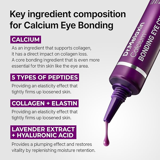 Dr.Melaxin Calcium Bonding Eye Cream – Peptide & Hyaluronic Acid Eye Cream for Wrinkles, Dark Circles & Puffy Eyes, Firming and Hydrating Eye Treatment