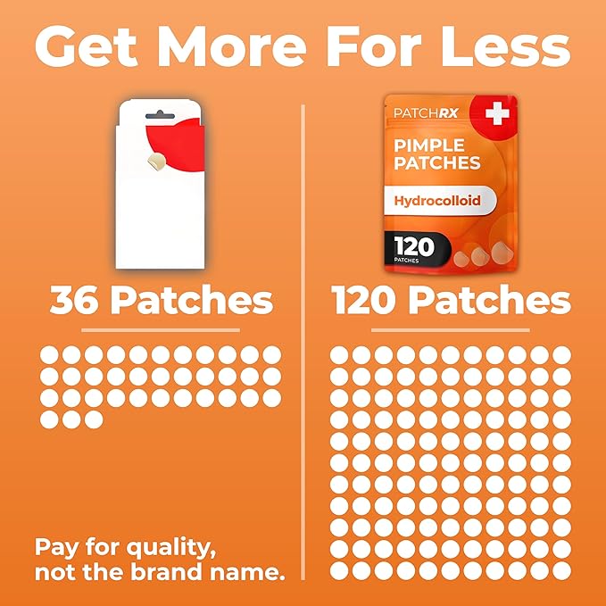 Acne Patches (120 Count) with Tea Tree Oil, Hydrocolloid Pimple Patches for Face - Zit Patch Acne Dots - Pimple Patch with 3 Size Acne Stickers