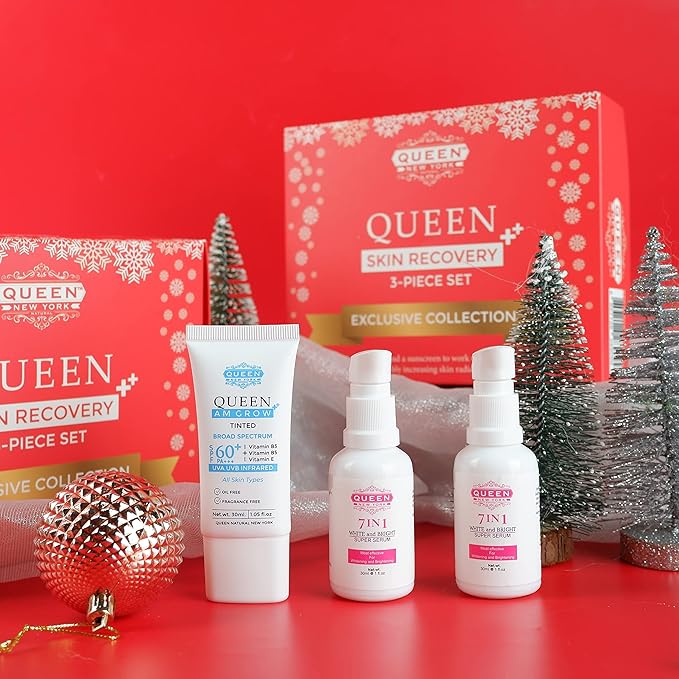 QUEEN AM GLOW | TINTED SunScreen SPF 60 Primer-Anti Aging, Face Moisturizer- Vitamin B3, B5, E- Non-Greasy, Silky Touch, oil free, fragrance free by QUEEN NATURAL NEW YORK (Pack of 1)