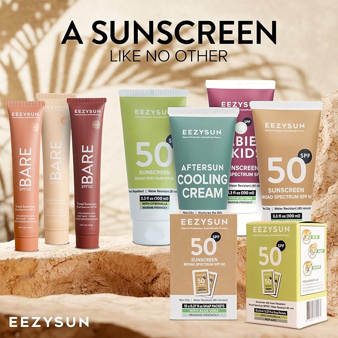 Mineral Sunscreen SPF 50 - Non-Greasy, Weightless, Sweat-Resistant, Vegan & Reef-Safe Mineral Based Sunscreen for Face and Body with Aloe Vera, UVA/UVB Protection - All Skin Types - 3.3 fl oz