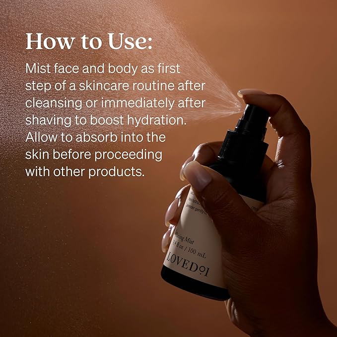 Loved01 Face & Body Toning Mist, John Legend Skincare, Hydrating & Soothing Toner, Moisturizing Post-Shave Spray, Alcohol-Free, with Witch Hazel, Jojoba Oil, & Aloe Vera, 2-Pack (3.4 oz Each)