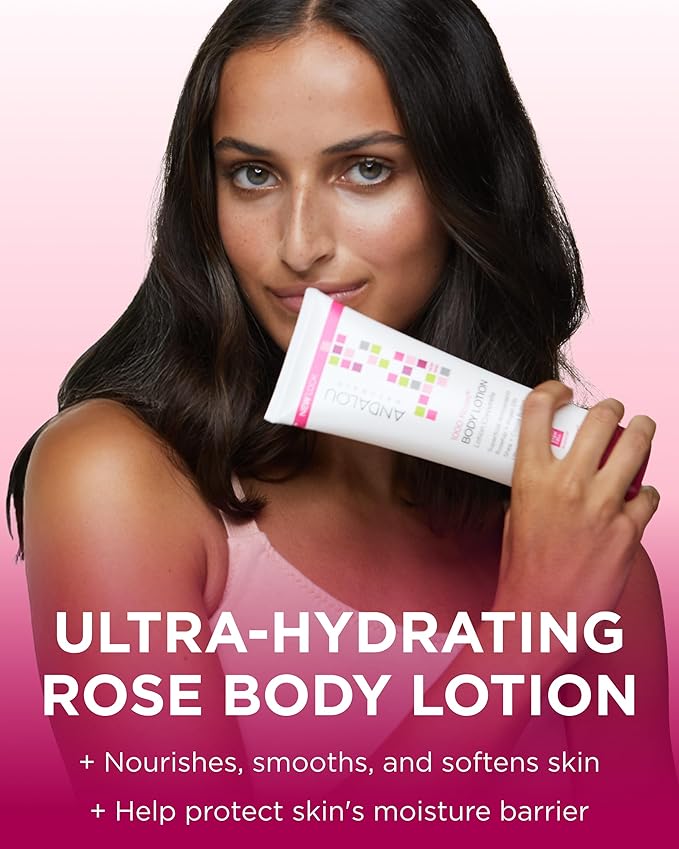 Andalou Naturals 1000 Roses Soothing Body Lotion - Improve Skin Moisture with Shea Butter & Aloe Vera - Hydrating Lotion for Dry or Sensitive Skin - 8 fl oz,(Pack of 2)