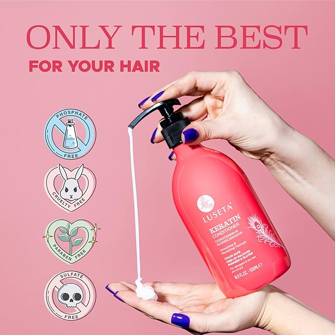 Luseta Keratin Conditioner Hydrating and Nourishing, Hydrating for Dry Damaged Hair, 16.9 Fl Oz