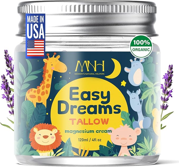 Magnesium Lotion for Kids, Tallow Based Magnesium Lotion For Sleep, Lavender Scented | No Melatonin Sleep Aid | Arnica Cream, Eczema Cream for Kids, Sudocrem | Organic, Made in America, 2 Month Supply