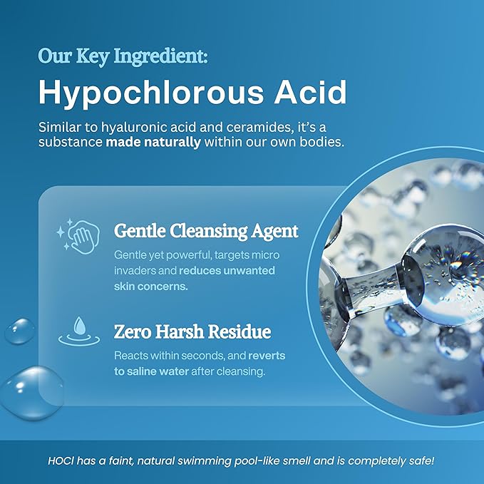 Hypochlorous Acid Spray – Dermatologist Tested HOCl Facial Cleanser for Sensitive, Acne-Prone & Irritated Skin Soothes Redness, Eczema, Rashes & Itching – Skin Repair Spray, 2oz + 6.8oz, Honeydew Labs