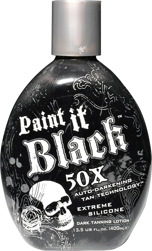 Millennium Tanning Paint It Black 50X - Extreme Dark Tanning Lotion Bronzer Accelerator for Indoor Tanning Beds & Outdoor Sun Tan, 13.5 Ounces (Pack of 2)