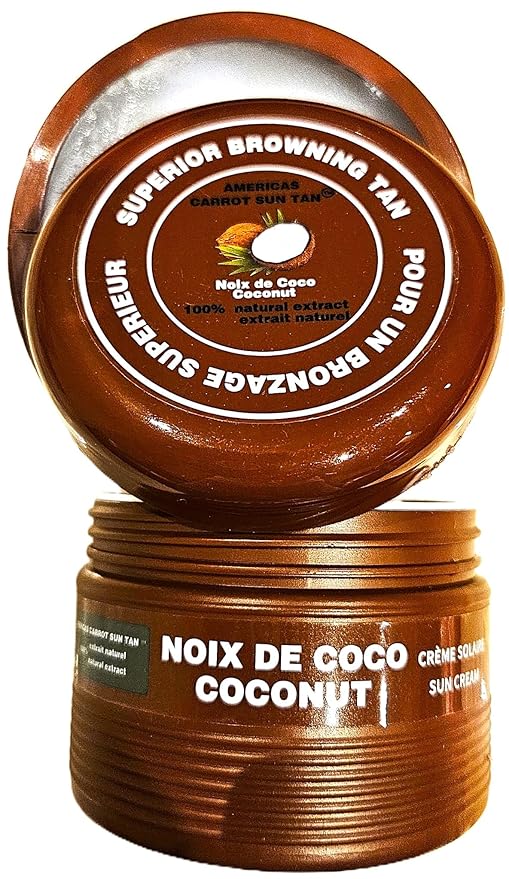 Coconut - Fast tan accelerator with Coconut, Carrot & Henna - Deep Browning Cream, Moisturizing Tanning lotion for Beach or Sun Bed