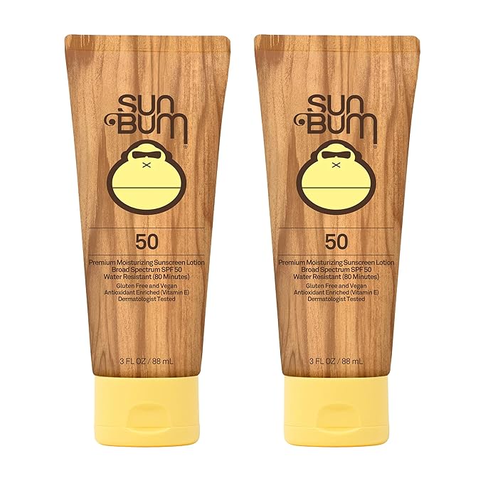 Sun Bum Original Spf 50 Sunscreen Lotion Vegan and Hawaii 104 Act Compliant (Octinoxate & Oxybenzone Free) Broad Spectrum Moisturizing UVA/UVB With Vitamin E 3 Ounce 2 Pack