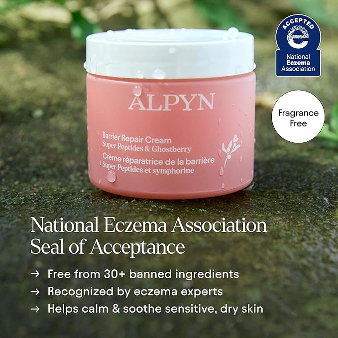 Alpyn Super Peptide & Ghostberry Moisturizer for Eczema, Barrier & Wrinkle Repair | Calm & Soothe Against Redness & Irritation | 1.7 oz / 50 ml
