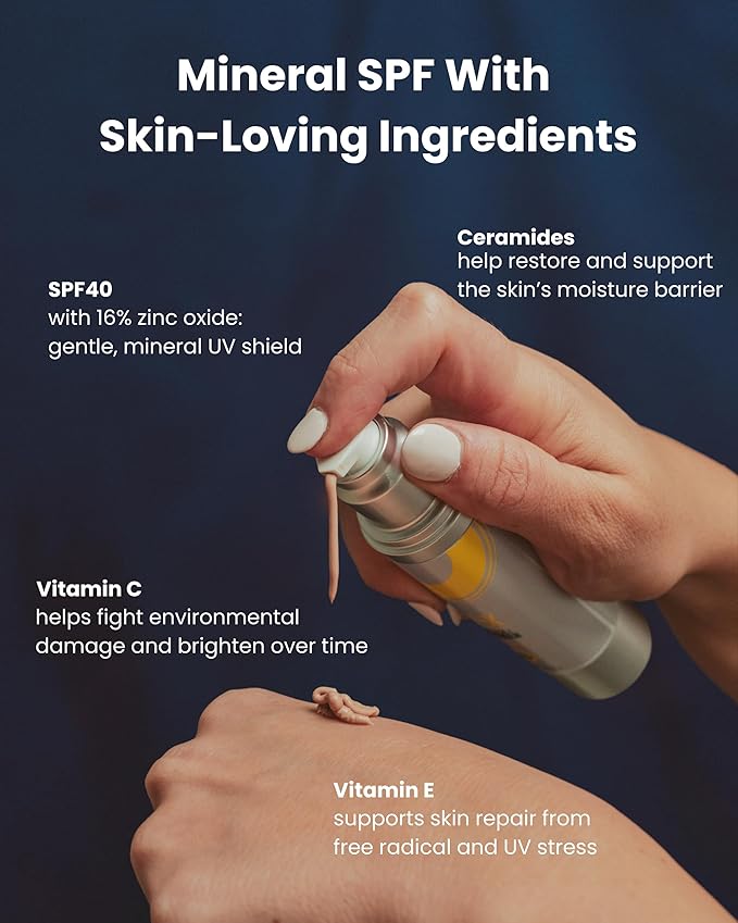 UV-X Mineral Sunscreen SPF 40 – Broad Spectrum Daily Facial Sunscreen, 1.75 oz (50g) (Lightly Tinted)