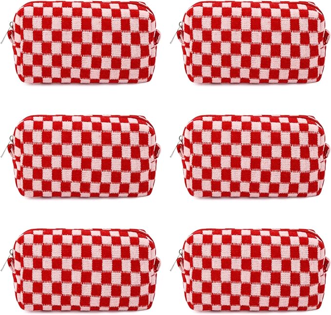 SOIDRAM Makeup Bag Preppy Cosmetic Bag Bulk Makeup Pouch Personalize Travel Toiletry Bag Organizer Cute DIY Makeup Brushes Storage Bag for Women