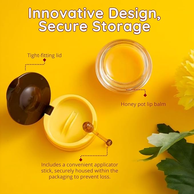 Original My Bee Balm Lip Balm – Propolis Hydrating Balm – Honey Pot for Dry, Chapped & Cracked Lips – Deeply Moisturizes & Hydrates Lips with Organic Beeswax & Vitamin E