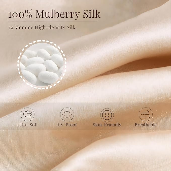 Mulberry Silk Sun Protection Mask - UPF 50+ Lightweight Facial Shield for Outdoor Use