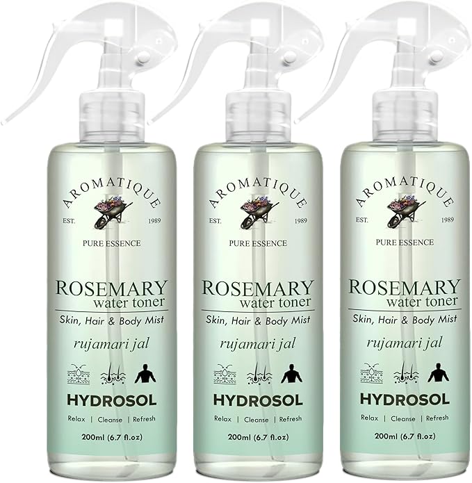 Aromatique Rosemary Water for Hair Growth,Hydrosol/Toner/Mist for Skin Brightening 600ml