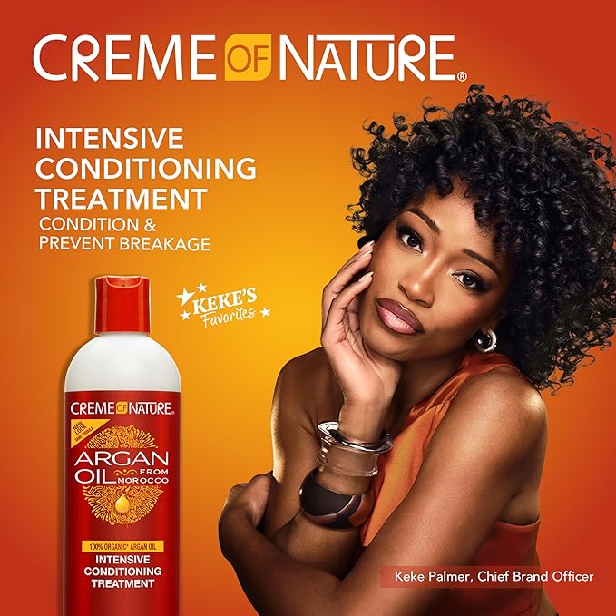 Creme of Nature Intensive Conditioning Treatment, Strengthens & Deeply Infuses Moisture, Prevents Breakage, Infused with 100% Organic Argan Oil, 12 oz