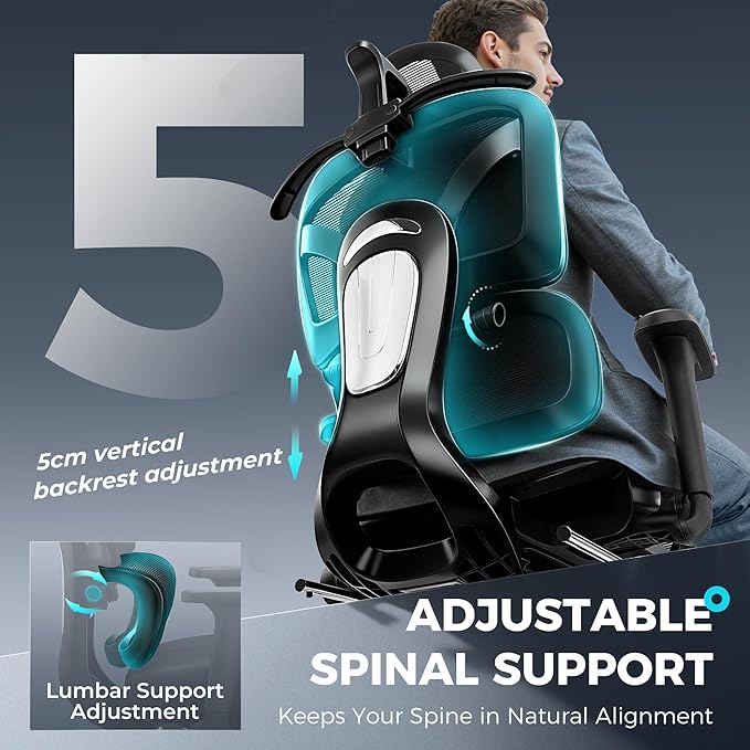 Ergonomic Office Chair with Footrest, Big and Tall Home Desk Chair, High Back Rolling Computer Chair with 3D Arms and Lumbar Support, Comfortable Gaming Chair, Black-2 Pack