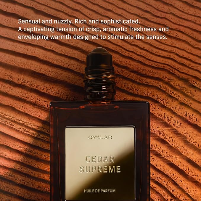 CYKLAR Perfume Oil for Skin – Cedar Supreme Scent – Crisp, Aromatic & Warm Perfume Fragrance with Bergamot, Lavender & Cedarwood Notes – 30ml