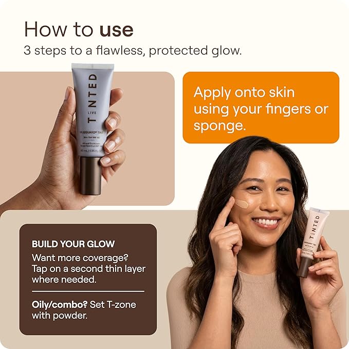 Live Tinted Hueguard Skin Tint SPF 50 - Tinted Mineral Sunscreen with Light-Medium Buildable Coverage With a Hydrating and Radiant Finish - Water and Sweat Resistant, 1.35 fl oz - Shade 09