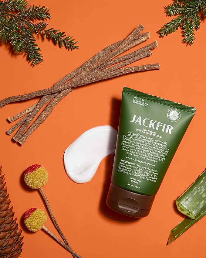 Jackfir The Classic Daily Facial Moisturizer, Natural Face Cream for Men, Hydrate with Aloe, Squalane and Moringa Seed Oil, EWG Verified, Organic Ingredients, For All Skin Types, 3 Fl Oz
