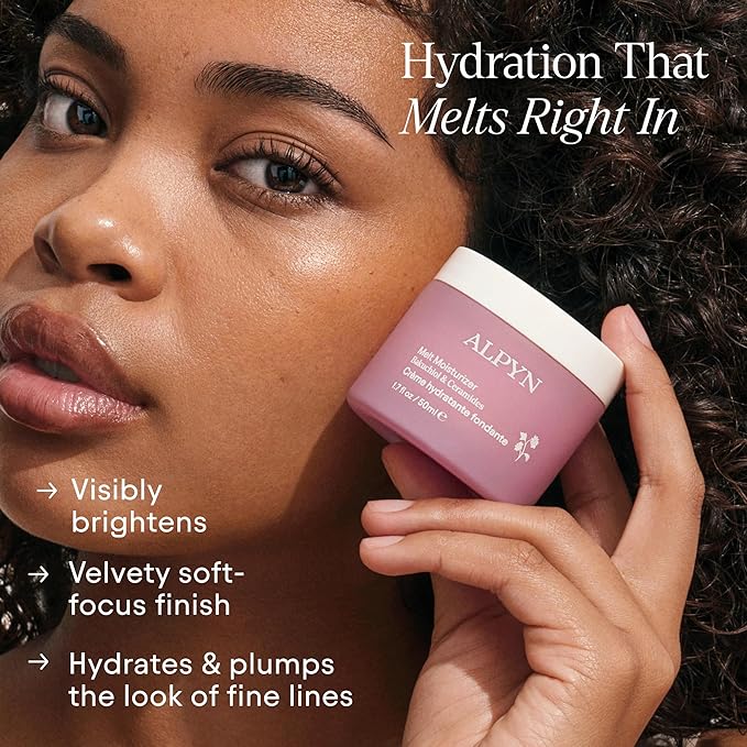ALPYN Melt Moisturizer | Weightless Brightening and Plumping Hydration with a Velvety, Makeup-Ready Finish | 1.7 oz / 50 ml