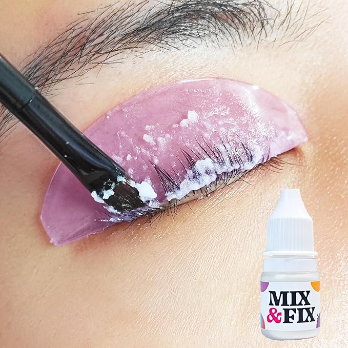PERMANIA Korean Lash Lift Powder, Super Mix Eyelash Perm Solution Achieve Glue-free for Lash Lift, Salon Use (with Flat Shields)