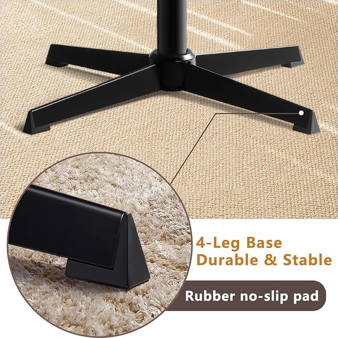 Criss Cross Chair, Cross Legged Desk Office Vanity Chair, Comfortable Beige Vanity Stool with Back, Armless Fabric Adjustable Wide Swivel Criss Cross Desk Chair for Home Office